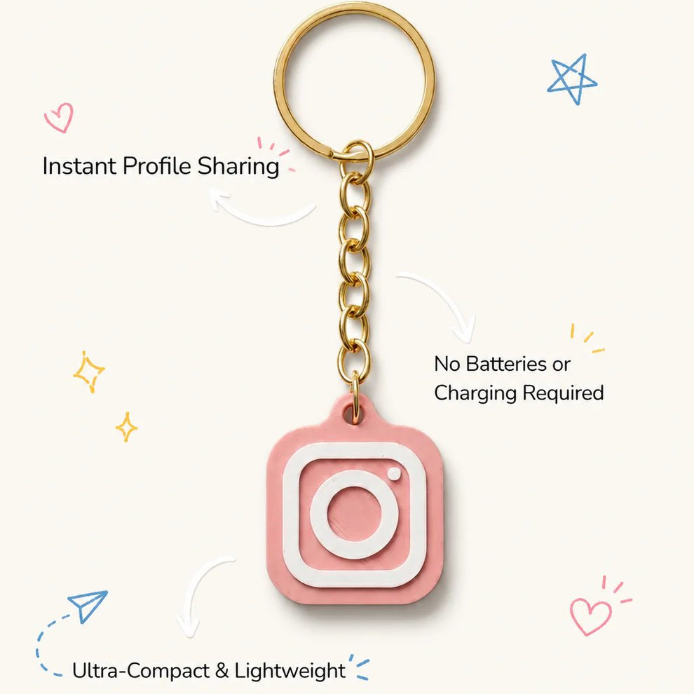Custom 3D Printed NFC Instagram Keychain