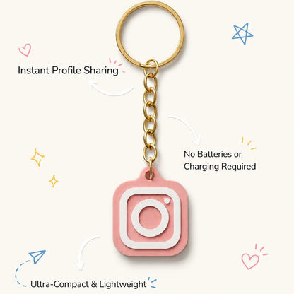 Custom 3D Printed NFC Instagram Keychain - Chatterbox Labels-Keychain