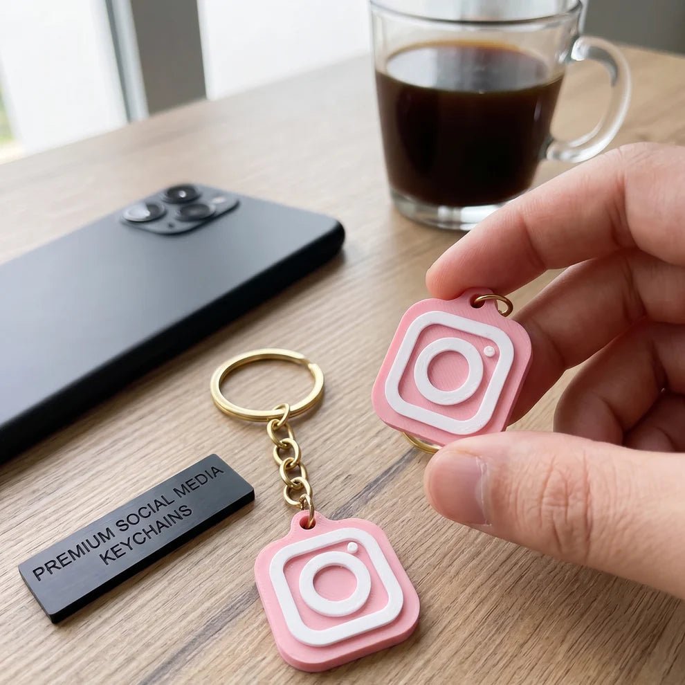Custom 3D Printed NFC Instagram Keychain - Chatterbox Labels-Keychain