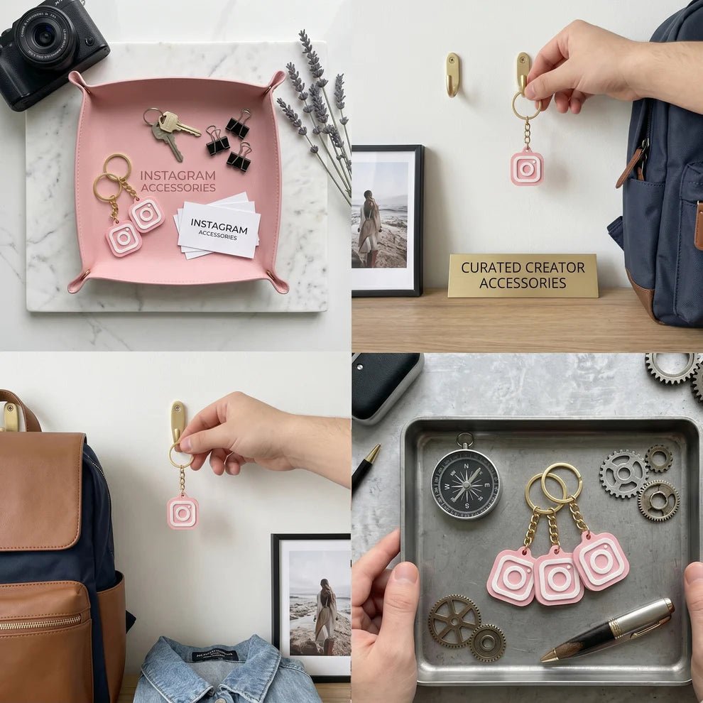 Custom 3D Printed NFC Instagram Keychain - Chatterbox Labels-Keychain