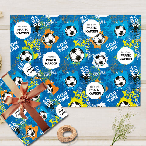 Custom Gift Wrapping Paper - Kickstart Football Design