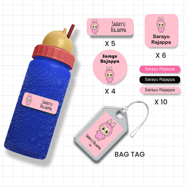 Assorted Shapes Waterproof Labels - Labubu Theme