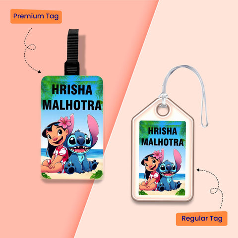 Personalized Bag Tags for Kids - Set of 5 - Lilo & Stitch Design
