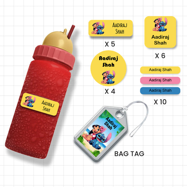 Assorted Shapes Waterproof Labels - Lilo Theme