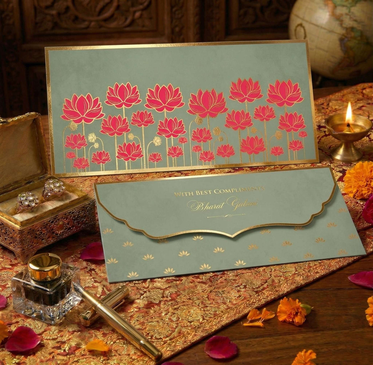 Luxe Gold Foil Money Envelopes - Lotus Reverie - Chatterbox Labels - Luxe Envelopes