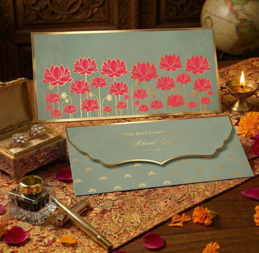 Luxe Gold Foil Money Envelopes - Lotus Reverie - Chatterbox Labels - Luxe Envelopes