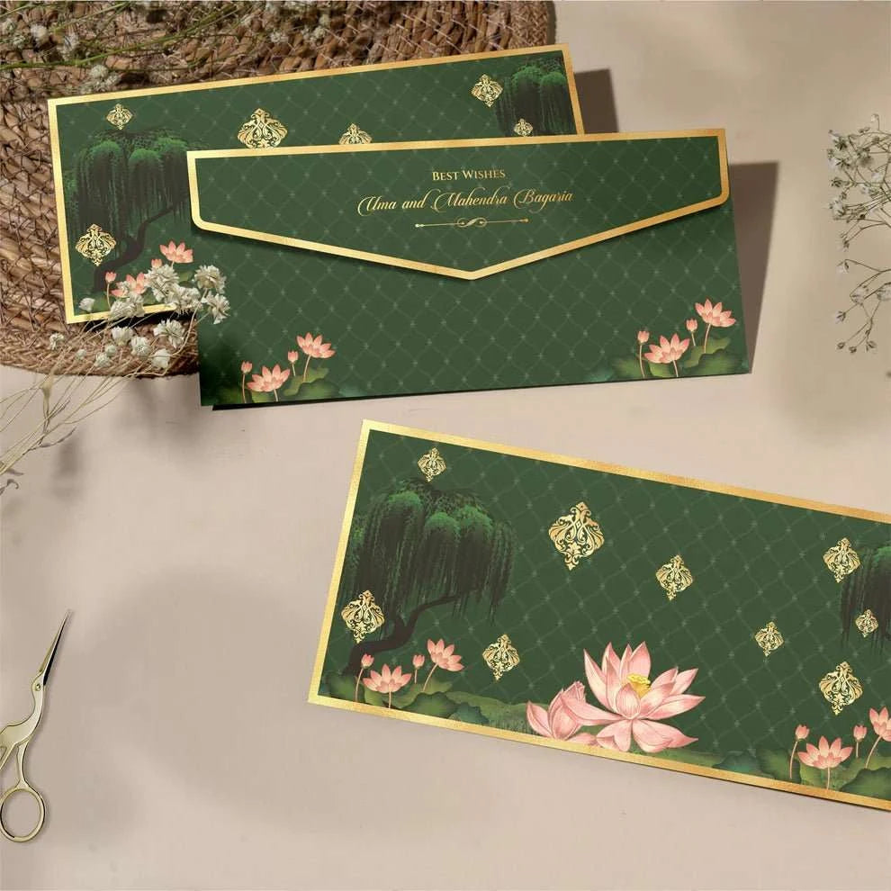 Luxe Gold Foil Money Envelopes - Lotus Serenity - Chatterbox Labels - Luxe Envelopes