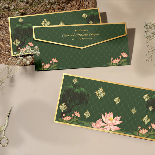 Luxe Gold Foil Money Envelopes - Lotus Serenity - Chatterbox Labels - Luxe Envelopes