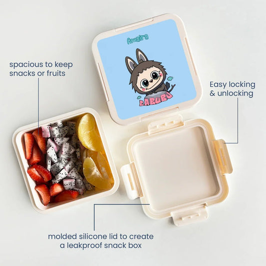 Custom Snack Box & Lunch Box for kids - Labubu Design - Chatterbox Labels - Lunch Box
