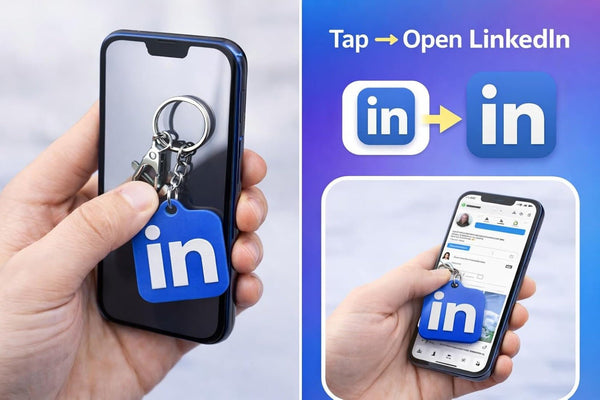 Custom 3D Printed NFC LinkedIn Keychain - Chatterbox Labels-Keychain
