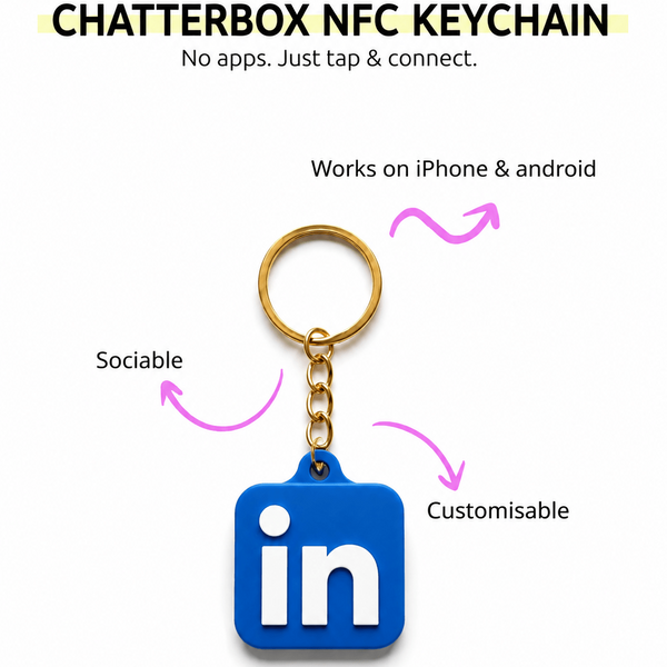 Custom 3D Printed NFC LinkedIn Keychain - Chatterbox Labels-Keychain