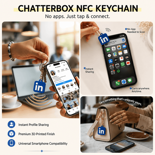 Custom 3D Printed NFC LinkedIn Keychain - Chatterbox Labels-Keychain