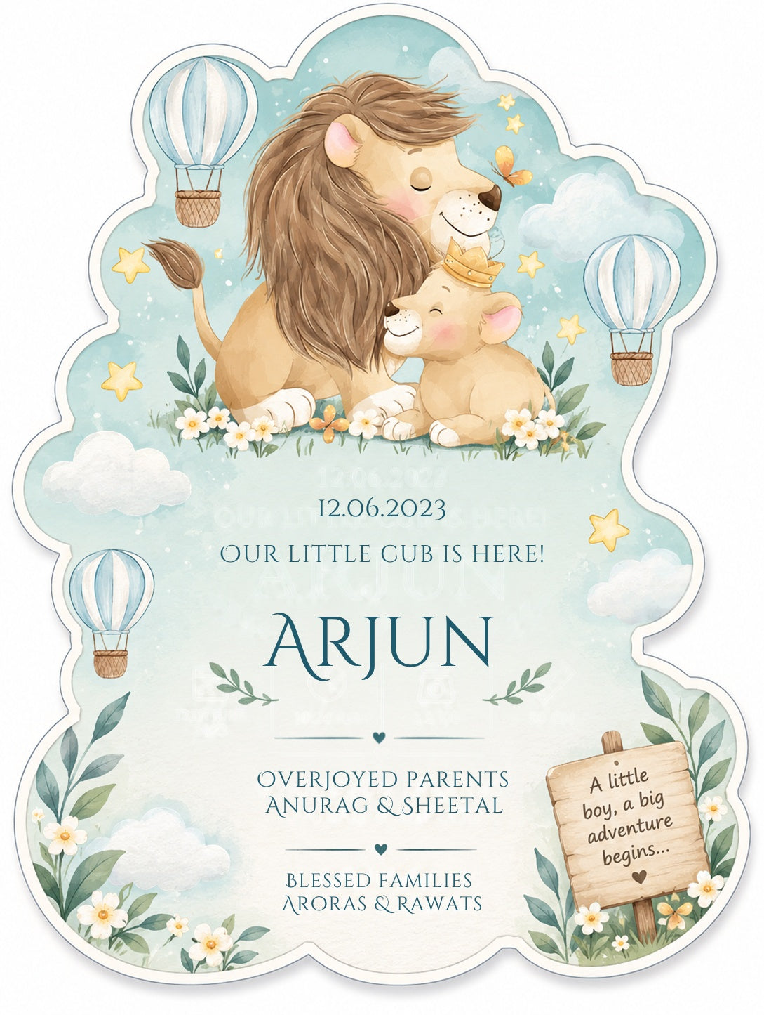 Baby Shower & Birth Announcement Gift Tags in a Little cubs arrival design