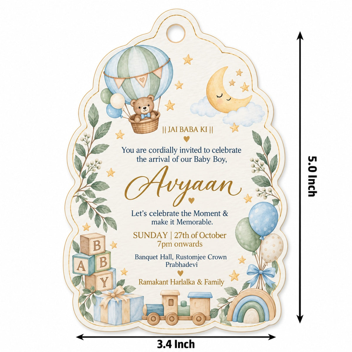 Baby Shower & Birth Announcement Gift Tags in a Little Sky Design
