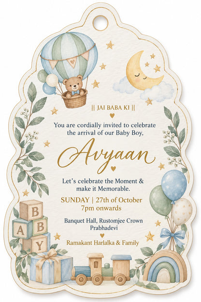 Baby Shower & Birth Announcement Gift Tags in a Little Sky Design
