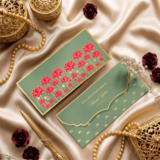Luxe Gold Foil Money Envelopes - Lotus Bloom - Chatterbox Labels-Luxe Envelopes