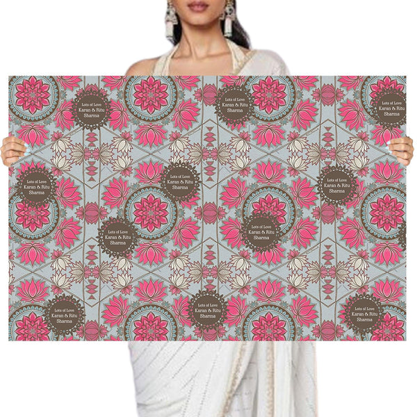Personalised Happy Diwali Gift Wrapping Paper - Scarlet Rangoli Theme Chatterbox Labels