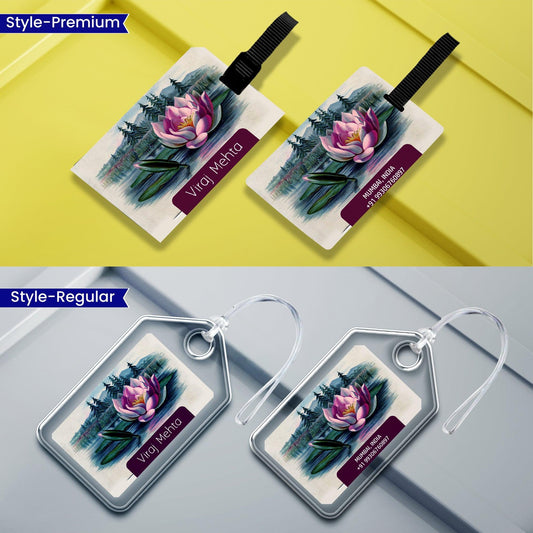 Personalized Luggage Tags - Lotuspond design - Chatterbox Labels - Luggage Tags