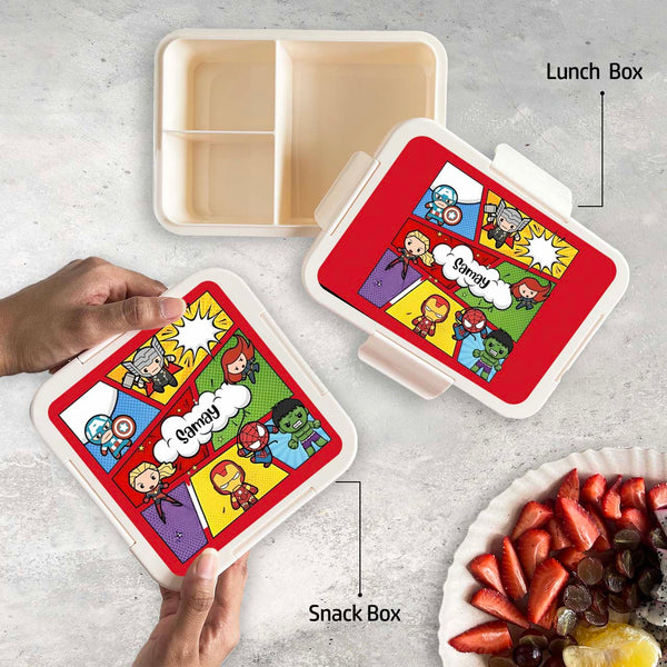 Custom Snack Box & Lunch Box for kids - Superhero Theme