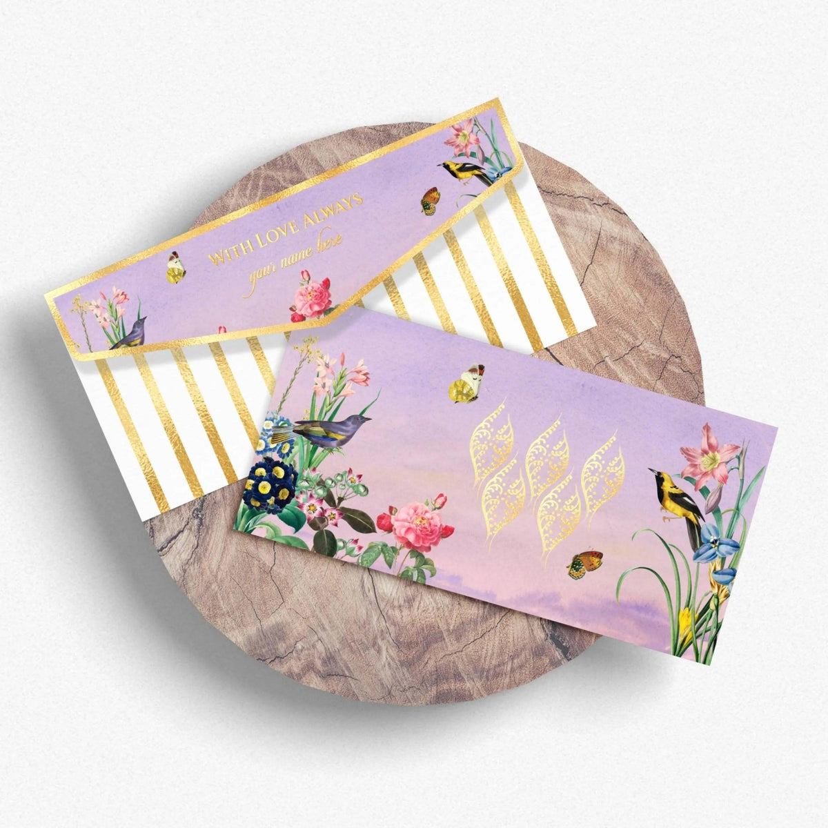 Luxe Money Envelopes - Birdsong Blossoms - Set of 20 - Chatterbox Labels - Luxe Envelopes