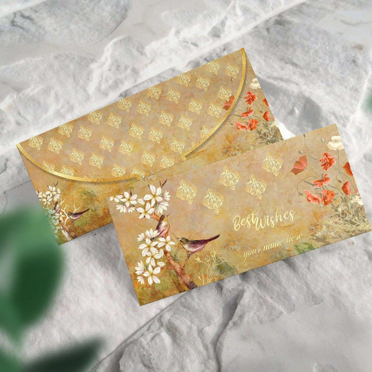 Luxe Money Envelopes - Golden Bloom - Set of 20 - Chatterbox Labels - Luxe Envelopes