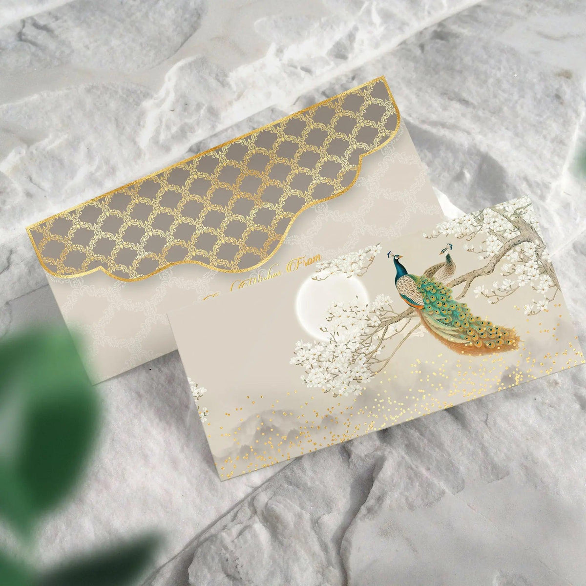 Luxe Money Envelopes - Moonlit Peacock - Set of 20 - Chatterbox Labels - Luxe Envelopes