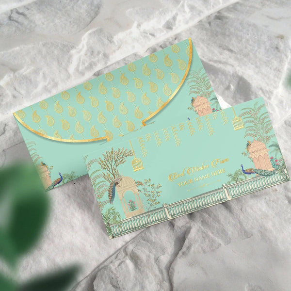 Luxe Money Envelopes -Peacock Garden Green- Set of 20 - Chatterbox Labels