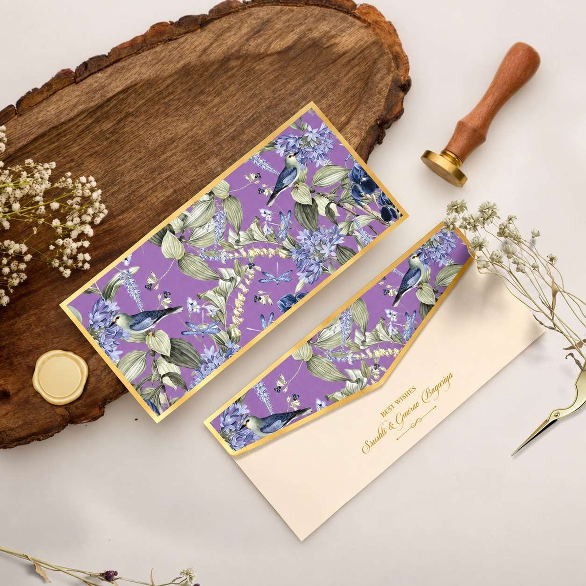 Luxe Gold Foil Money Envelopes - Lavender Meadow