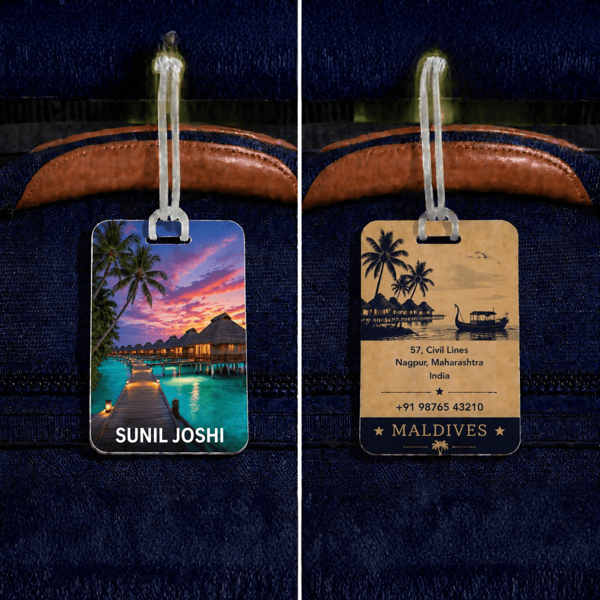 Personalised Luggage Tags - Maldives - Chatterbox Labels - Luggage Tags