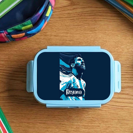 Custom Steel Snack Box & Lunch Box for Kids - Messi Design