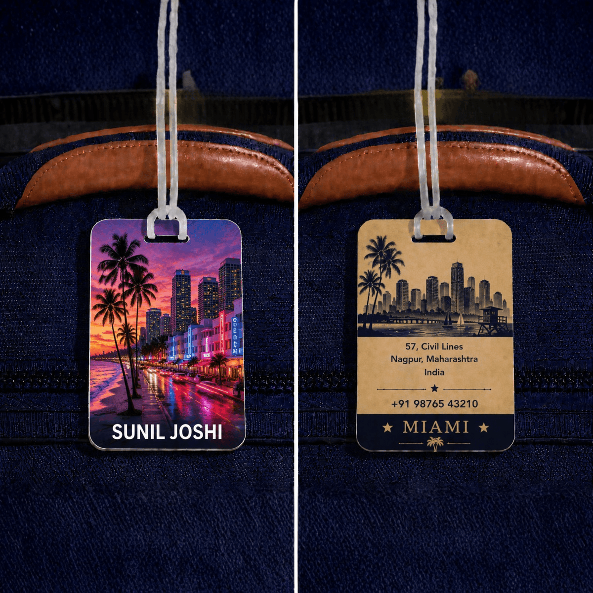 Personalised Luggage Tags - Miami - Chatterbox Labels - Luggage Tags