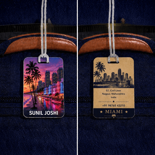 Personalised Luggage Tags - Miami - Chatterbox Labels - Luggage Tags