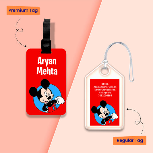 Personalized Bag Tags for Kids - Mickey Design - Chatterbox Labels - Bag Tags