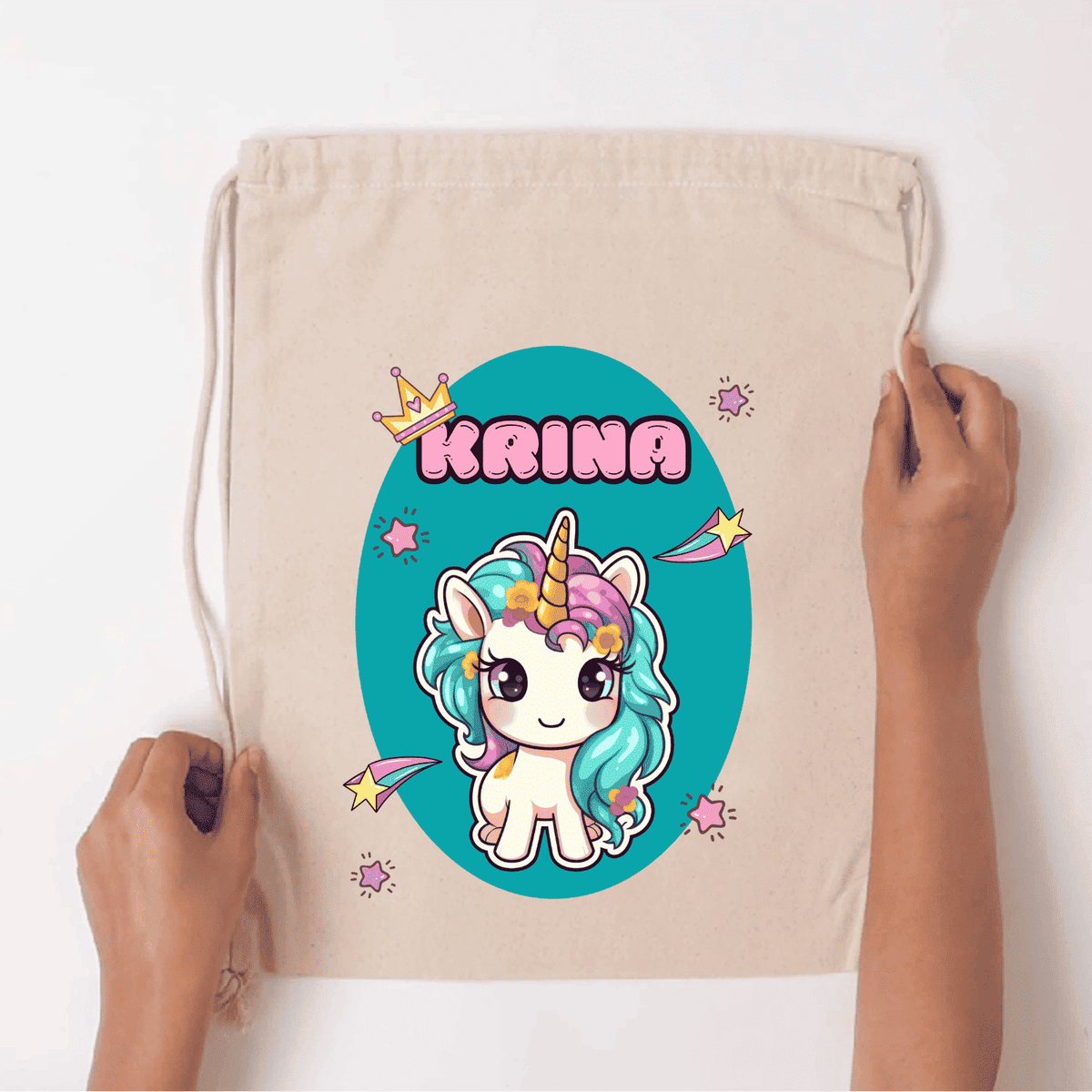 Custom Drawstring Bag - Magical Unicorn - Chatterbox Labels - Drawstring Bag