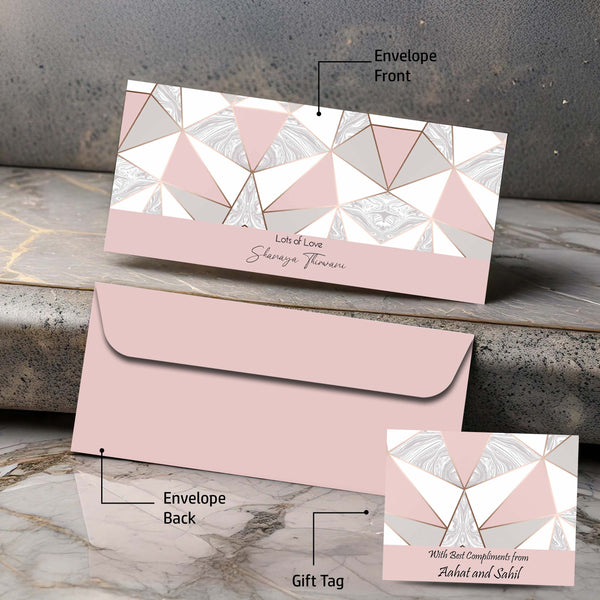 Personalised Money Envelopes - Marble Prism Theme - Set of 20