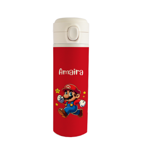Personalised Stainless Steel Water Bottle -Mario Design