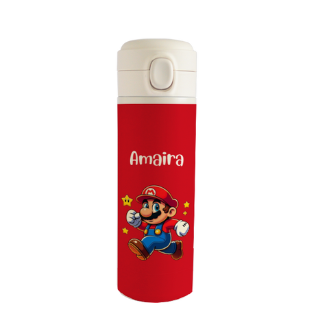 Personalised Stainless Steel Water Bottle -Mario Design