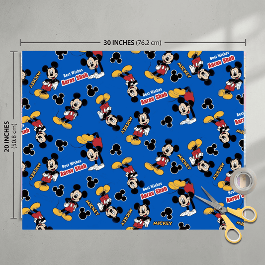 Custom Gift Wrapping Paper for Kids - Mickey Mouse - Chatterbox Labels - Wrapping Paper