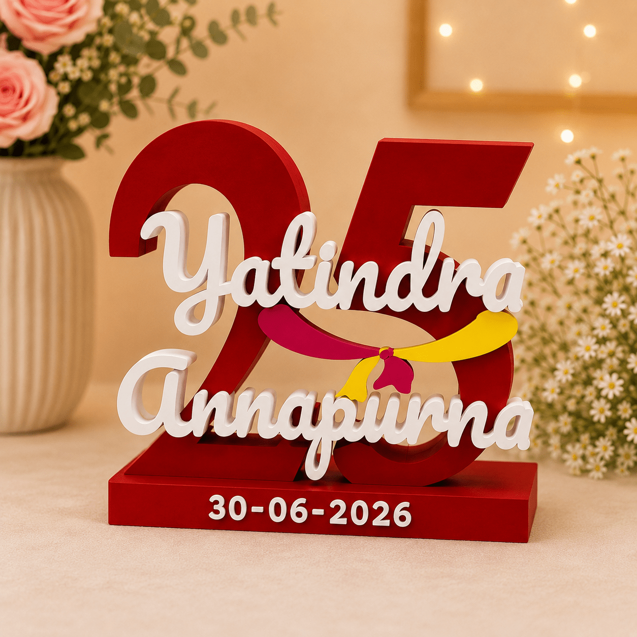 Personalised Milestone Birthday & Anniversary 3D Printed Name Stand