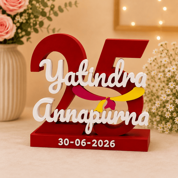 Personalised Milestone Birthday & Anniversary 3D Printed Name Stand - Chatterbox Labels-3D Printed Gifts