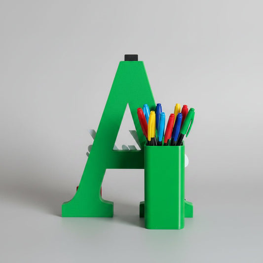 Personalised Name Stand & Pen Holder Minecraft Theme - Chatterbox Labels-3D Printed Gifts