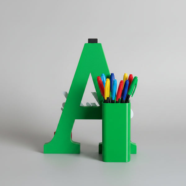 Personalised Name Stand & Pen Holder Minecraft Theme