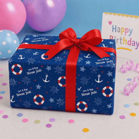 Custom Gift Wrapping Paper for Kids - Mini Mariners Design - Chatterbox Labels - Wrapping Paper
