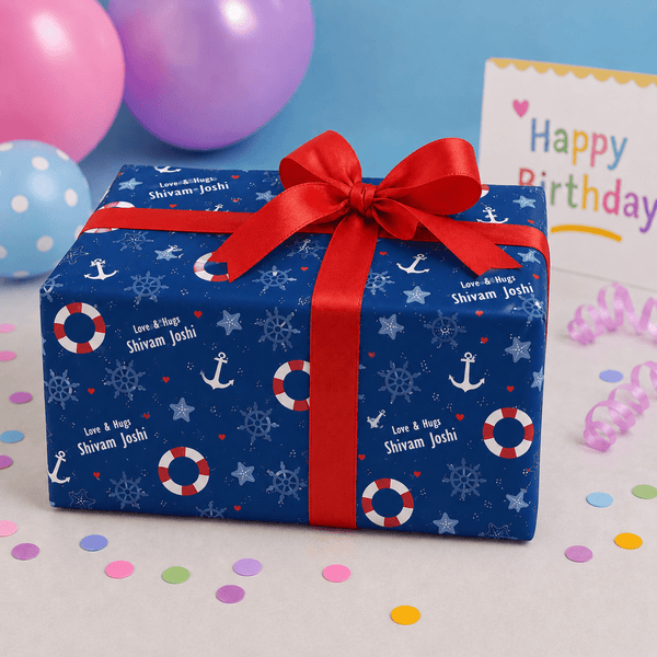 Custom Gift Wrapping Paper for Kids - Mini Mariners Design - Chatterbox Labels - Wrapping Paper