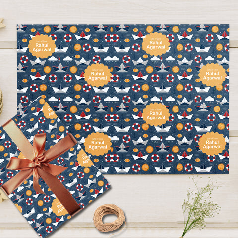 Custom Gift Wrapping Paper - Mini Mariners Design