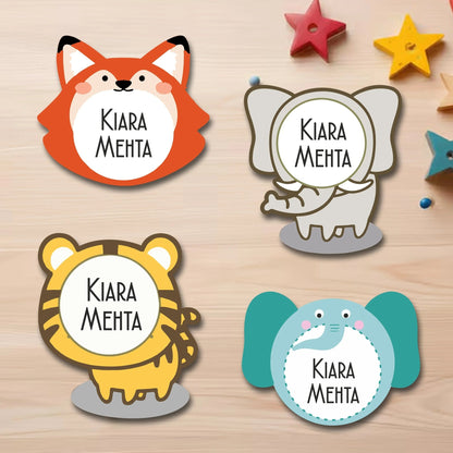 Waterproof Personalised Custom Shape Stickers - Jungle Joys - Set of 24 Assorted Set -  Design Labels & Stickers