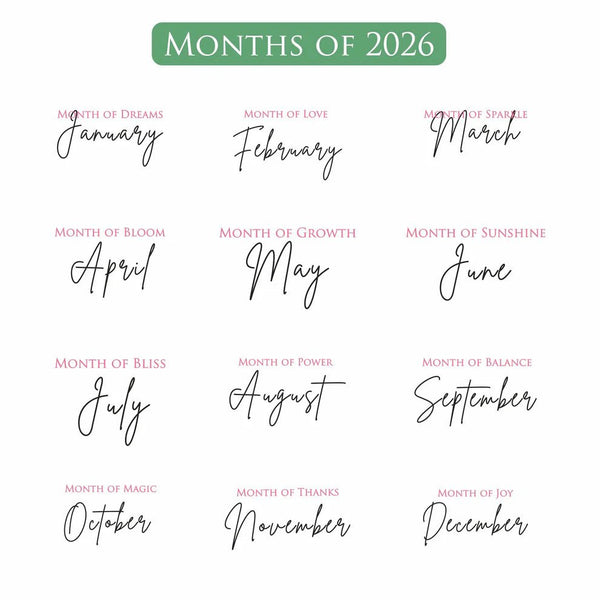 Personalised 2026 Desk Calendar - Floral Vase with Wooden Stand - Chatterbox Labels - 