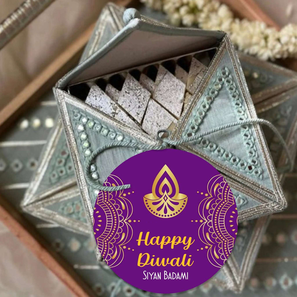 Happy Diwali Gift Tags/Gift Labels - Die - Cut Shape - Mystic Royale Design - Chatterbox Labels - Gift Tags