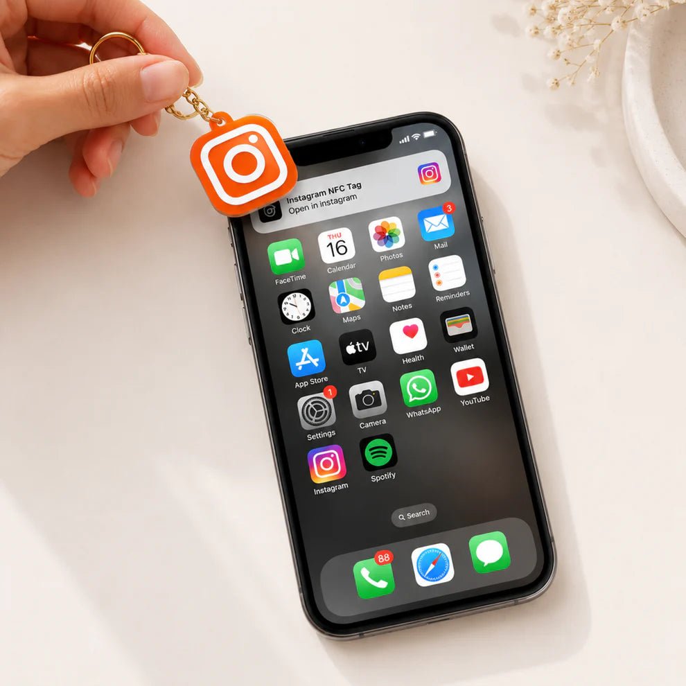 Custom 3D Printed NFC Instagram Keychain - Chatterbox Labels-Keychain