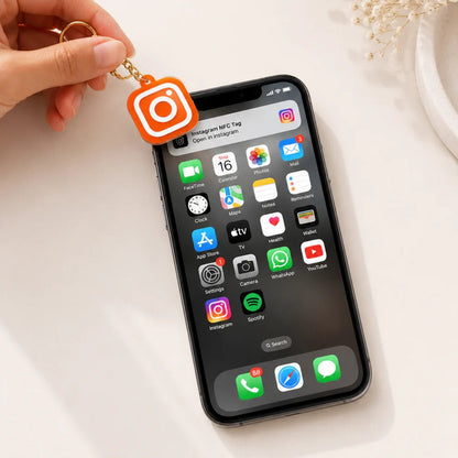 Custom 3D Printed NFC Instagram Keychain - Chatterbox Labels-Keychain
